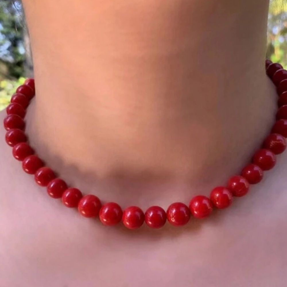 3for$20 1pc Exaggerated Beaded Necklace, Fashionable Geometric Ball Chain